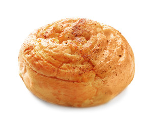 Sweet tasty bun isolated on white