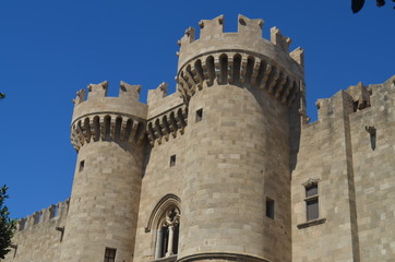 Fototapeta na wymiar Castle In Rhodes City Greece