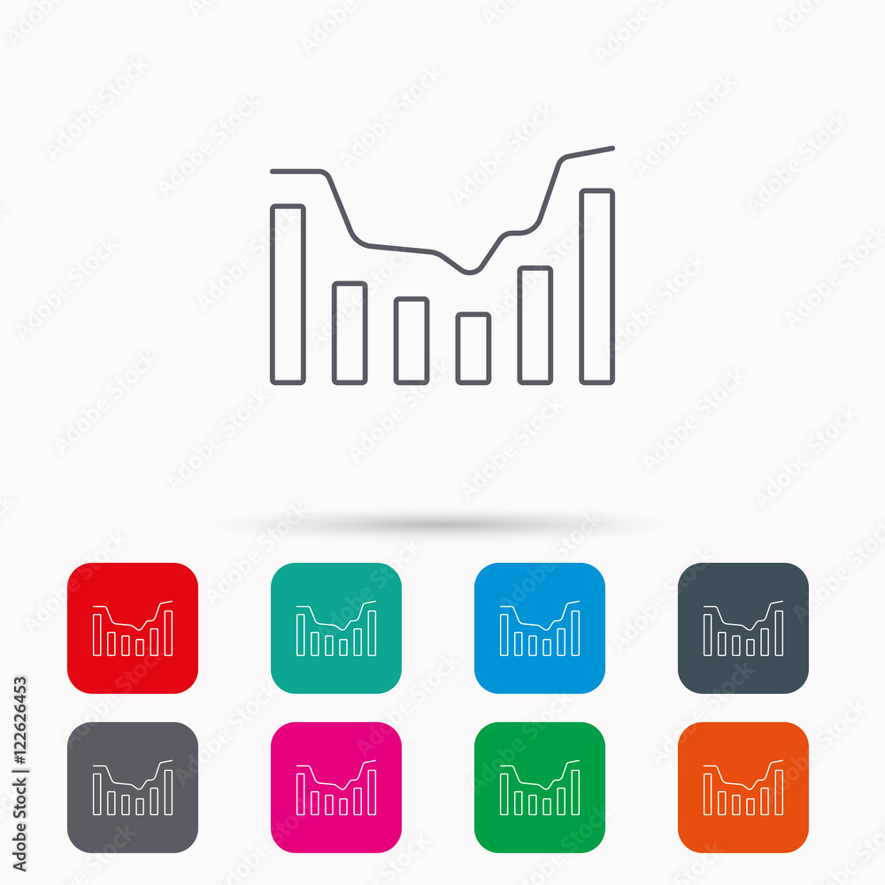 Poster dynamics icon. statistic chart sign.