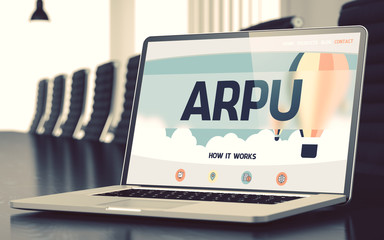 Arpu Concept on Laptop Screen. 3D.