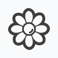 Flower icon. Florist plant with petals sign.