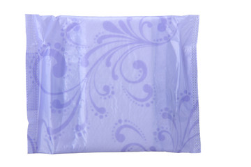 Feminine sanitary napkin on isolated white background.Menstruation