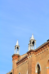 Fototapeta na wymiar The gothic church in Venice.