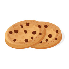 Isometric style 3d vector illustration of cookies with chocolate