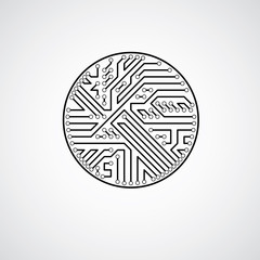 Technology communication cybernetic element. Vector abstract ill