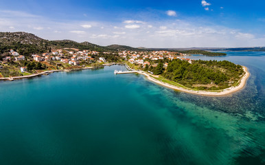 Fototapeta na wymiar Aerial photo of Raslina in Croatia