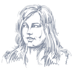 Vector portrait of attractive woman, illustration of good-lookin