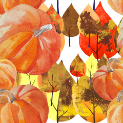 watercolor pumpkin pattern