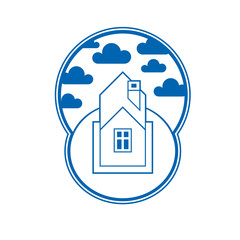 House detailed vector illustration, village idea. Graphic countr