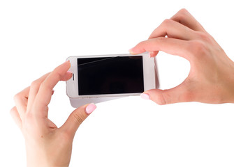 installation of protective glass on the smartphone