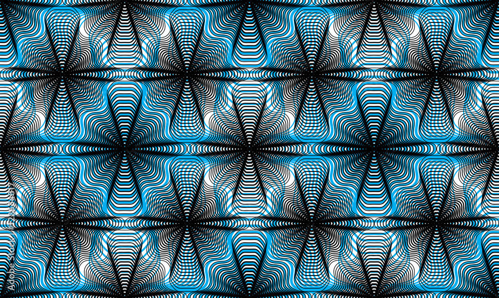 Poster continuous vector pattern with graphic lines, decorative abstrac