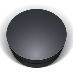 Vector blank black round box isolated on white background, templ