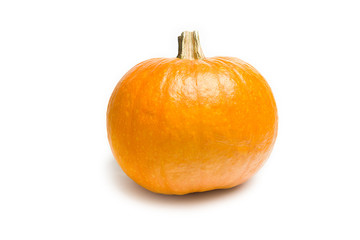 Fresh orange pumpkin on white background