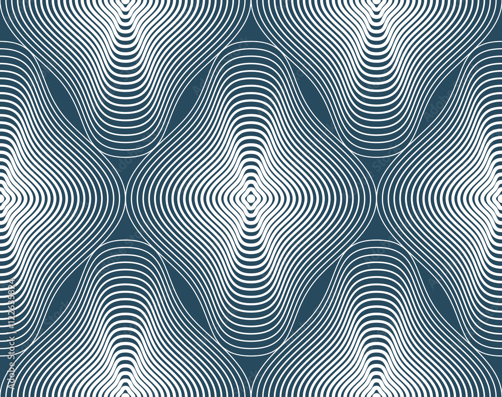 Poster continuous vector pattern with graphic lines, decorative abstrac