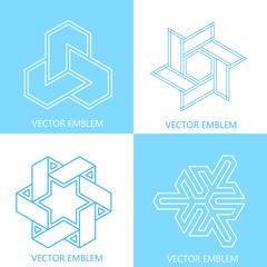 Vector set of logo design templates - abstract icons for different business and technologies