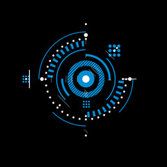 Bauhaus art, decorative modular vector blue wallpaper made using