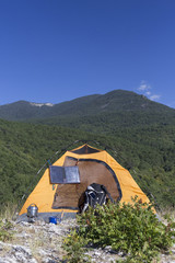 Camping on the mountain top.