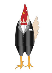 chicken in bow tie