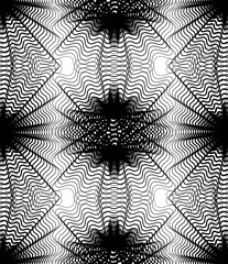 Black and white vector ornamental pattern, seamless art backgrou - 122637091