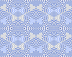 Bright illusory abstract geometric seamless pattern with 3d geom