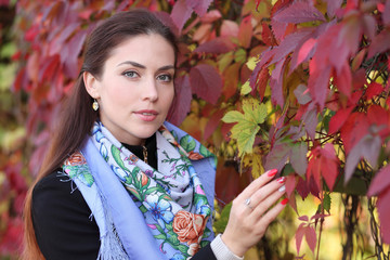 young beauty girl in the park