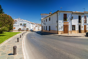 Sunny view of street of Ronda, Malaga province, Spain.