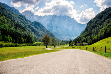 Fototapeta na wymiar road through Alps.