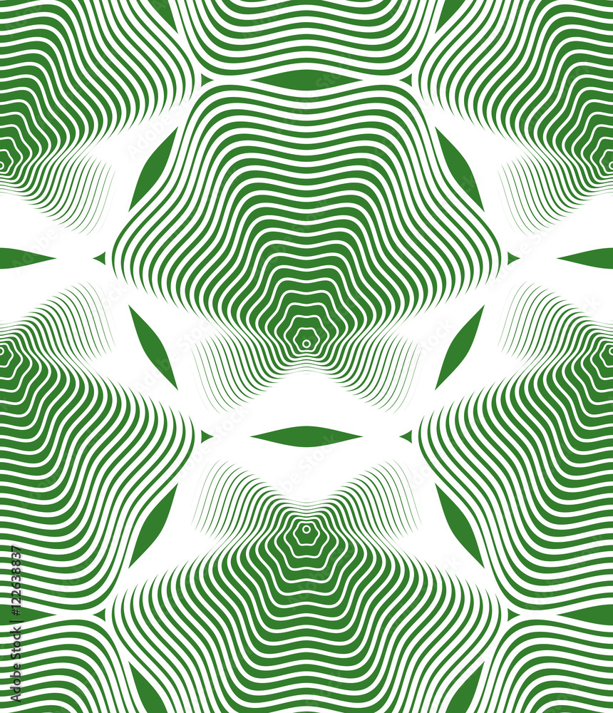 Poster continuous vector pattern with graphic lines, decorative abstrac