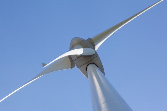 Abstract View Of Wind Turbine Producing Alternative Energy