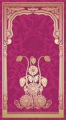 water lilies, wedding card design, India