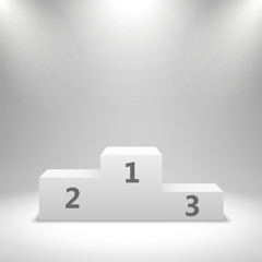 Winners podium, pedestal isolated on white background. Vector illustration
