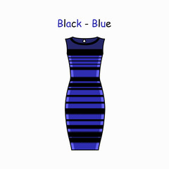Fashion black and blue Dress Isolated