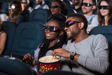 African couple at the cinema