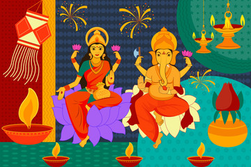 Obraz na płótnie Canvas Indian lady with Diwali diya