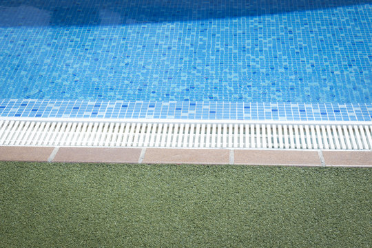 Outdoor swimming pool in summer