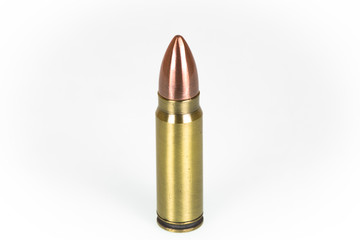 rifle cartridges isolated on white background