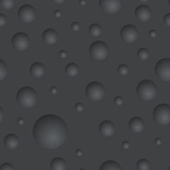 Seamless black rubber vector texture with round concaves.