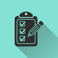 Clipboard pencil - vector icon.