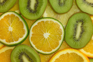 Fototapeta premium fruit slices closeup