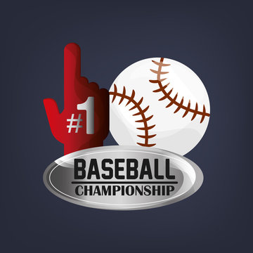 championship emblem baseball related icons image vector illustration design 