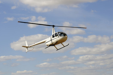 Helicopter in flight