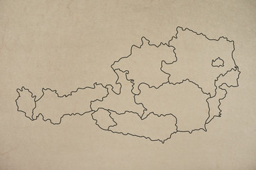 Österreich Karte auf Pergament Papier