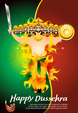 happ dussehra background with flame