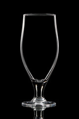 Silhouette of white beer glass with clipping path on black background