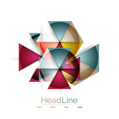 Colorful triangles on white background