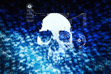 digital data background,blue abstract light hi tech pixel intern