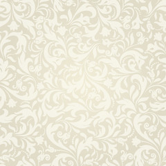 Seamless background of light beige color in the style of Damascus - 122647459