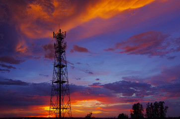 Silhouettes Telecommunication tower
