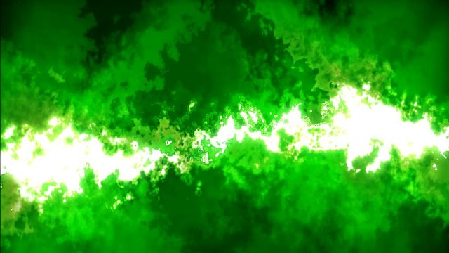 A 15 second loop of green smoke and fire.
