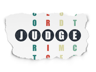 Law concept: Judge in Crossword Puzzle